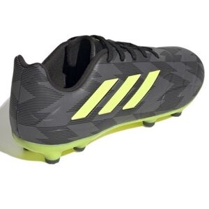 Adidas Black and Neon Yellow Sports Cleats Size 4